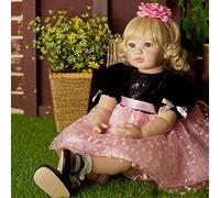 ZIYIUI 24 Pulgadas 60 cm Muñecas Renacidas Vinilo Silicona Suave Realista Ojos Marrones Muñecas recién Nacidas para Bebés Niños para Juguetes Hechos a Mano para bebés Bebés