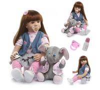 ZIYIUI 24 Pulgadas Realista Muñecas Reborn 60 Cm Bebé Reborn Niña Suave Silicona Vinyl Reborn Niña Niño Regalo Juguetes Reborn Dolls
