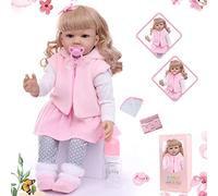 ZIYIUI 24 Pulgadas Reborn Muñecas bebé Realista Suave Silicona Simulación Vinilo Recién Nacido Hecho a Mano 60 CM Abre los Ojos Bebe Muñecos Regalo Juguetes para niños