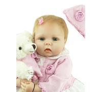ZIYIUI 55cm 22 Pulgadas Realistas Muñecas Reborn Blanda Silicona Vinilos Muñecos Reborn Reales Toddlers Niña Niño Regalo de Juguete