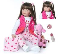 ZIYIUI Bebe Reborn Realista 24 Pulgadas 60 cm Muñecas Reborn Toddler Vinilo de Silicona Suave Bebe Reborn Niña Chicas con Pelo Largo Bebé Recién Nacido