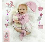 ZIYIUI Muñeca Reborn 22''/55cm Realista Bebe Reborn Niña Suave de Silicona Realista Vinilo Flexible Lifelike Lindo Recién Nacido Bebé Dolls Niño Niña Juguetes A3FR