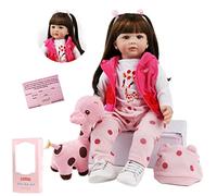 ZIYIUI Muñeca Reborn 60 cm 24 Pulgadas Lifelike Bebe Reborn Niña Vinilo de Silicona Suave Simulación Bebé Recién Nacido Hecho a Mano Juguete de Los Niños