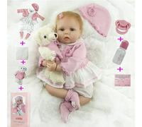 ZIYIUI Muñecas Reborn 22 Pulgadas 55cm Bebés Reborn Reales Silicona Blanda de Vinilo Recién Nacido Realista Bebé Reborn niña Hecha a Mano Regalo de cumpleaños para niños