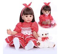 ZIYIUI Muñecas Reborn 24 Pulgadas 60cm Realista Muñecas Femenino Niña Pelo Largo Reborn Juguetes para Niños Silicona Suave Vinilo Hecho a Mano Bebés Regalos de Fiesta Regalos Navidad