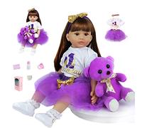 ZIYIUI Muñecas Reborn Bebé 24 Pulgadas 60 Reborn Bebe de Silicona Niña Hecho a Mano Bebe Muñeca Reborn Linda Chica Muñecas para Niñas Hecho a Mano Bebe Reborn Realista Juguetes de los Niños