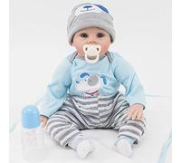 ZIYIUI Muñeco Reborn Bebé 55 cm 22 Pulgadas Silicona Chico Muñecas Bebe Reborn Niño Realista Reborn Baby Dolls Niños Juguete Chica