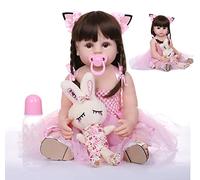 ZIYIUI Muñecos Reborn Reales Silicona Niña 22 Pulgadas 55 cm Bebe Reborn Silicona Cuerpo Completo Realista Bebé Reborn Niña Ojos Abiertos Bebes Reborn Recien Nacidos Niña