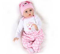 ZIYIUI Realista 22''/55cm Muñecas Reborn Suave Silicona Vinyl Bebé Reborn Niña Hecha a Mano Reborn Toddlers Regalo Juguetes Muñecos Bebé