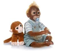 ZIYIUI Reborn Baby Monkey 21 Pulgadas 52 cm Hecho a Mano Realista Reborn Pintura Detallada Muñeca de Arte Coleccionable Muñeca Niños Juguetes Regalo (Mono Macho)