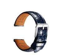 ZIYIWANG Correa de cuero compatible con varios anchos asa reloj 20 mm, 21 y 22 liberación rápida compatible relojes mecánicos automáticos for hombre(PB BlueB S,22mm)