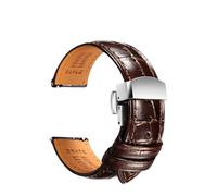 ZIYIWANG Correa de cuero compatible con varios anchos asa reloj 20 mm, 21 y 22 liberación rápida compatible relojes mecánicos automáticos for hombre(HD DarkBrownB S,22mm)