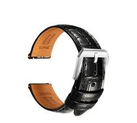 ZIYIWANG Correa de cuero compatible con varios anchos asa reloj 20 mm, 21 y 22 liberación rápida compatible relojes mecánicos automáticos for hombre(PB BlackB S,20mm)