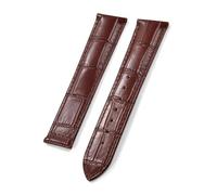 ZIYIWANG Correa de reloj cuero liberación rápida varios tamaños, correa acero inoxidable con cierre plegable 19 a 22 mm, estilo empresarial, pulsera patrón bambú(Brown-No Buckle,19mm)