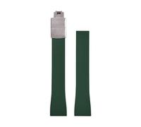 ZIYIWANG La correa con cierre de mariposa caucho fluorado es compatible correas liberación rápida varios tamaños anchos asas que van desde 16 mm hasta 22(Green With Buckle,19mmx16mm)