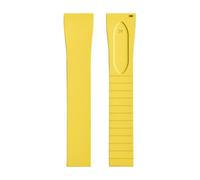 ZIYIWANG La correa con cierre de mariposa caucho fluorado es compatible correas liberación rápida varios tamaños anchos asas que van desde 16 mm hasta 22(Yellow No Buckle,16mmx14mm)