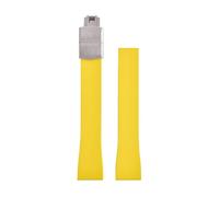 ZIYIWANG La correa con cierre de mariposa caucho fluorado es compatible correas liberación rápida varios tamaños anchos asas que van desde 16 mm hasta 22(Yellow With Buckle,16mmx14mm)