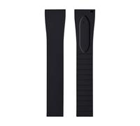 ZIYIWANG La correa con cierre de mariposa caucho fluorado es compatible correas liberación rápida varios tamaños anchos asas que van desde 16 mm hasta 22(Black No Buckle,18mmx16mm)