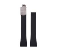 ZIYIWANG La correa con cierre de mariposa caucho fluorado es compatible correas liberación rápida varios tamaños anchos asas que van desde 16 mm hasta 22(Black With Buckle,22mmx18mm)