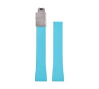 ZIYIWANG La correa con cierre de mariposa caucho fluorado es compatible correas liberación rápida varios tamaños anchos asas que van desde 16 mm hasta 22(Sky Blue With Buckle,22mmx18mm)