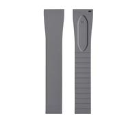 ZIYIWANG La correa con cierre de mariposa caucho fluorado es compatible correas liberación rápida varios tamaños anchos asas que van desde 16 mm hasta 22(Grey No Buckle,20mmx16mm)