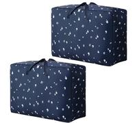 Ziyonix 2 Piezas Bolsas de Almacenamiento Grandes 105L Bolsa Almacenaje Ropa Grande Bolsa Almacenamiento Edredón Tela Oxford Bolsas Mudanza con Cremallera para Mantas Colchas Almohadas Ropa