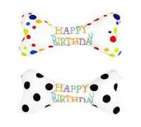 Ziyonix 2 Piezas Juguetes de Peluche para Perros, Pastel de Cumpleaños para Mascotas Hueso De Peluche Suave y Cómodo