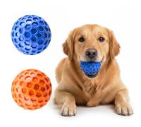 Ziyonix 2 Piezas Pelota Interactiva para Perros, Juguetes Interactivos Perro de Caucho Natural Indestructible, Squeaky Dog Ball para Perros Pequeños Medianos Grandes, Ø 5.5cm