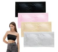 Ziyonix 4 Piezas Bralette sin Tirantes Ropa Interior Niñas Sujetador Deportivo con Almohadillas Extraíbles Sujetadores Bandeau de Algodón Brasieres de Entrenamiento para Adolescentes Niñas 13-18 Años