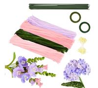 Ziyonix 400 Piezas Set de Limpiapipas Flores, 30cm Limpiapipas Manualidades con 30 Alambre Floral 2 Cinta y Estambres de Flores Limpia Pipas Multicolor para Regalos Artesanales y Decoración