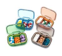 Ziyonix 4PCS Organizador de Píldoras Dosificador de Comprimidos con 3 Compartimentos, Pastillero Diario Pequeño, Gran Capacidad Pastillero Viaje para Vitaminas y Medicamentos