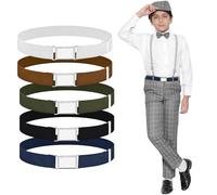 Ziyonix 5 Piezas Cinturones Elástico Niños con Hebilla, Cinturón Ajustable para Niños Niñas, Cinturón Elástico Ajustable para Chicas Chicos Vestido Vaqueros Pantalones Vestido