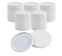Ziyonix 50 Pack Tapas de Rosca para Tarros de Conserva, 100 mm de Diámetro Tapas para Botes de Cristal Cápsulas Twist Off para Tarros de Cristal (Blanco)