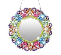 Ziyonix 5D Diamond Painting Espejo, Pintura de Diamantes Mandala Diamond Painting Kit Pintura Diamantes Espejo Kit para Niñas 5, 6, 7, 8, 9, 10, 11, 12 Años