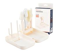 Ziyonix Cepillos portátiles para biberones, juego completo de limpieza de biberones con cepillo de silicona, cepillo para biberones, juego de cepillos de viaje para biberones, soporte de secado para