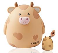 Ziyonix Hucha de Vaca de Dibujos Animados, Caja de Monedas de Ahorro Bonita Hucha de Monedas de Animados de Becerro Festiva de Dibujos para Niños Niñas Adultos