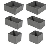 Ziyonix Organizador Cajones de Plegable 6 Pcs, organizadores Ropa bebé Organizadores de Cajones No Tejidos, Cajas de Almacenaje Tela para Calcetines, Ropa Interior, Sostenes, Corbatas, Bufandas, Gris