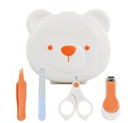 Ziyonix Paquete de 4 Juego de Cuidado de Uñas para Bebés, Set Cuidado Bebe Recien Nacido con Clippers Tijeras Lima Pinzas para Bebés Recién Nacidos (Oso Blanco)