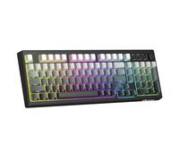 ZIYOU LANG K100 Teclado Gaming Inalámbrico Layout US, Conexión Tri-Modo (BT/2.4G/Cable) Teclado de Membrana con Perilla, 102 Teclas PBT Gradiente, 4000mAh RGB Backlit, para PC/Mac - Luz de la Luna