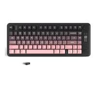 ZIYOU LANG M75 Teclado inalámbrico para Juegos con Pantalla Inteligente y Perilla,BT/2.4 GHz, Teclas PBT con Degradado, Retroiluminación Arcoíris, Teclado de Membrana de 82 Teclas (Rosa)