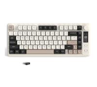 ZIYOU LANG M75 Teclado inalámbrico para Juegos con Pantalla Inteligente y Perilla,BT/2.4 GHz, Teclas PBT con Degradado, Retroiluminación Arcoíris, Teclado de Membrana de 82 Teclas (Formaggio)