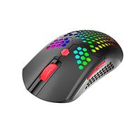 ZIYOU LANG Ratón ligero para juegos con cable/inalámbrico, 16 ratones retroiluminados RGB con controlador programable de 7 botones, PAW3325 12000DPI, batería recargable de 800 mA, mouse ligero con
