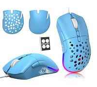 ZIYOU LANG Ratones D19 G-Pro con Cable para Juegos, Ratones para Juegos de hasta 12.000 dpi, ratón O-Model RGB para Juegos, 7 Botones programables, Carcasa de Panal óptica Super Light RGB Gamer Mouse