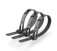 ZiYouao Bridas Brida de Nailon retráctil de 50 Uds., Brida de Nailon Negra Fija de plástico autoblocante Reutilizable, Brida de plástico con Cremallera de Embalaje Abrazaderas Plastico(5x200black)