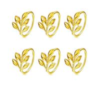 ZiYouao Servilletero 10 Uds. Servilleteros de Hoja Dorada, servilletero de otoño for Navidad, Acción de Gracias, Boda, decoración de Mesa de Comedor Servilleteros Individuales(HWL02-Gold)