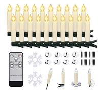 ZIYOUDOLI LED Velas de Navidad Set de LED Velas de Árbol de Navidad con Control Remoto Infrarrojo Inalámbrico Luces de Árbol de Navidad, Luces de Velas, Decoración de Navidad Jardín (20 Piezas, Beige
