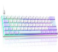 ZIYOULANG MK21 Teclado Mecánico para Juegos, 60% Compacto Layout UK, Teclado Mini Alámbrico 61 Teclas con Hot-Swap, Retroiluminación RGB, Anti-Ghosting, Switch Rojo para PC, MAC, Oficina - Morado