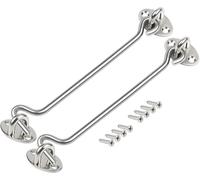 ZiYuya 2 piezas cerrojo de gancho y ojal para puerta, cerrojo de puerta de gancho y ojal de acero inoxidable para portón cabina, ganchos cerrojos para puerta de madera francesa, ventana, soporte de