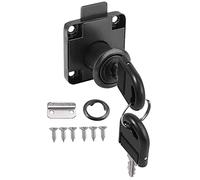 ZiYuya Cerradura de leva con llave diferente, cerradura de seguridad para gabinete, cerradura de buzón, cerradura de cajón, cerradura de buzón, cerradura de puerta para muebles (negro)