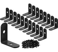 ZiYuya Soporte de Esquina en L de Metal, Ángulo Recto para Estantes y Muebles de Madera en Negro (Paquete de 20, 30 mm x 30 mm)